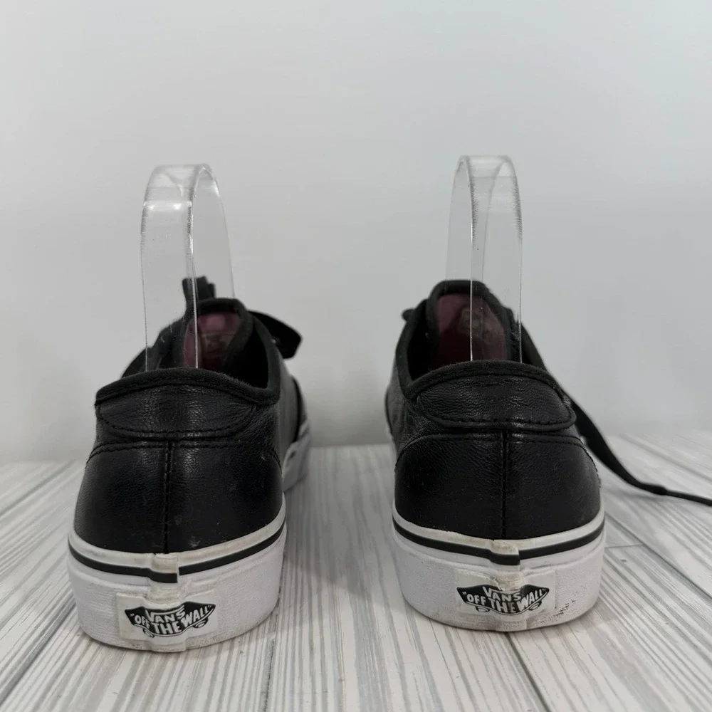 Vans Candem Deluxe Black Leather UltraCush Sneakers Womens Size 10